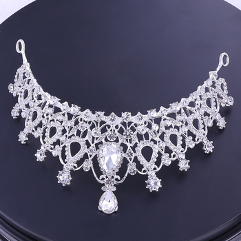 X001 Vjenčani set nakita za kosu: tiara, ogrlica i naušnice, euro-američki stil