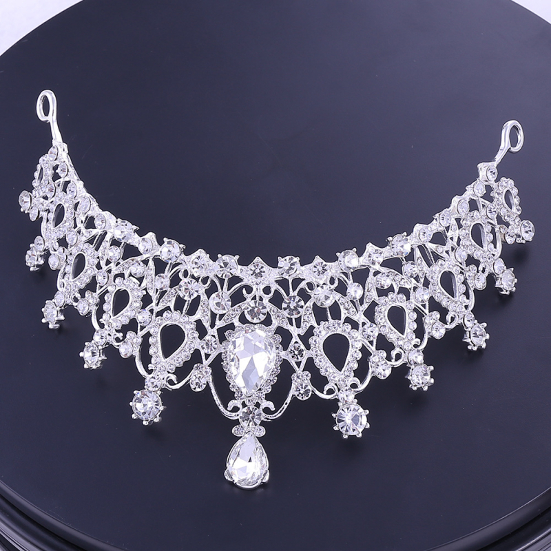 X001 Vjenčani set nakita za kosu: tiara, ogrlica i naušnice, euro-američki stil