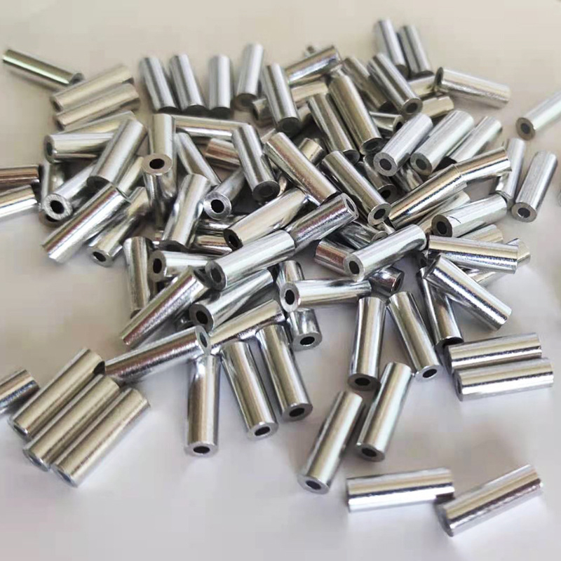 Prošireni okrugli aluminijski cijev s aluminijskim stezaljkom, debljina stijenke 10 mm, 0,8 mm čelično uže, ribolovni pribor za jednolinijske i dvostruke linije