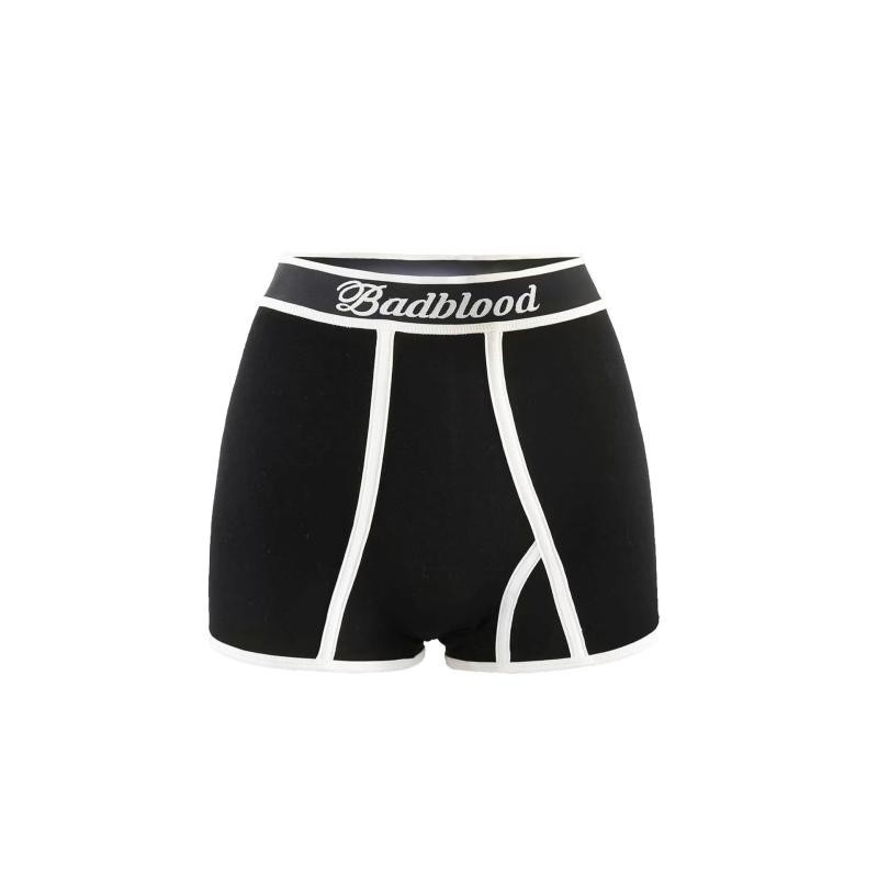 Korejska serija Badblood BCAC, cropped dugi rukav ženski T‑shirt, uski kroj, U izrez, vezeni, pamuk