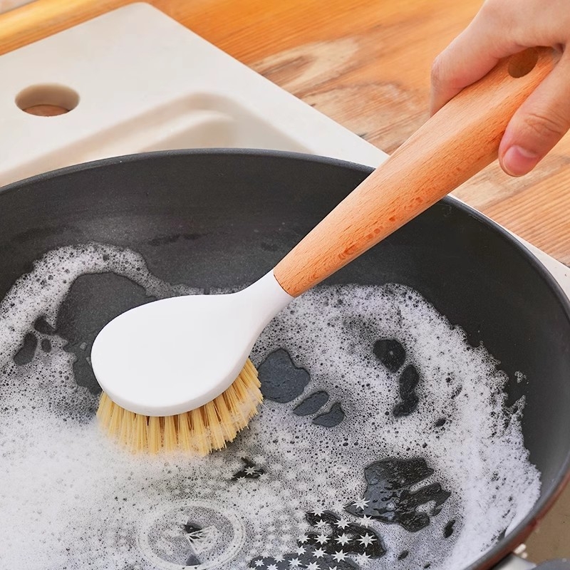 Četka za lonce od sisala s plastičnom drškom – dugačak držač za kuhinjsko čišćenje lonaca, tava i posuda