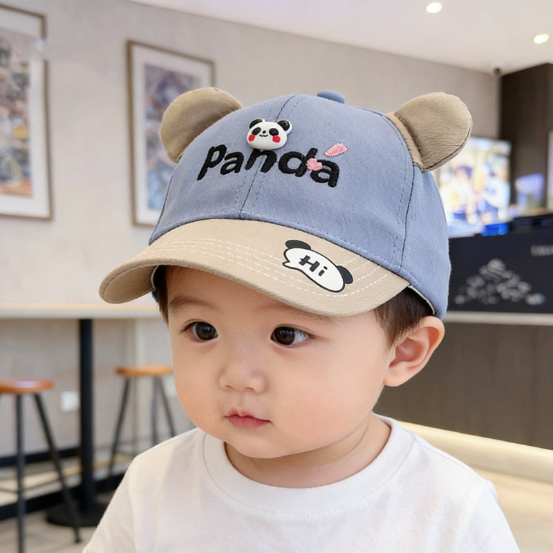 Dječja baseball kapa s pandinim ušima, crtani motiv, zaštita od sunca, unisex, za proljeće i jesen