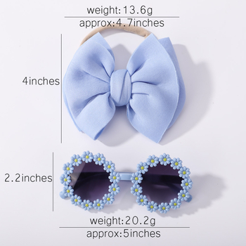 Gyerekeknek készült nylon hajpánt masnival és napszemüveggel – nyári kiegészítők a babáknak 3497