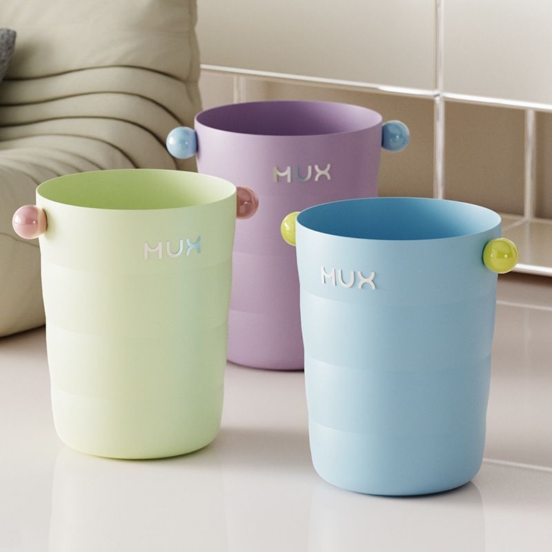 Kanta za otpatke bez poklopca, plastična, 8 L, okrugli cilindar, pastelnih boja makaron