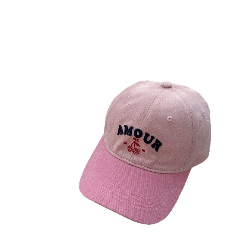 Dječja retro kapa za baseball s blokovima boja, izvezenim slovom Trešnja, zaštita od sunca, unisex