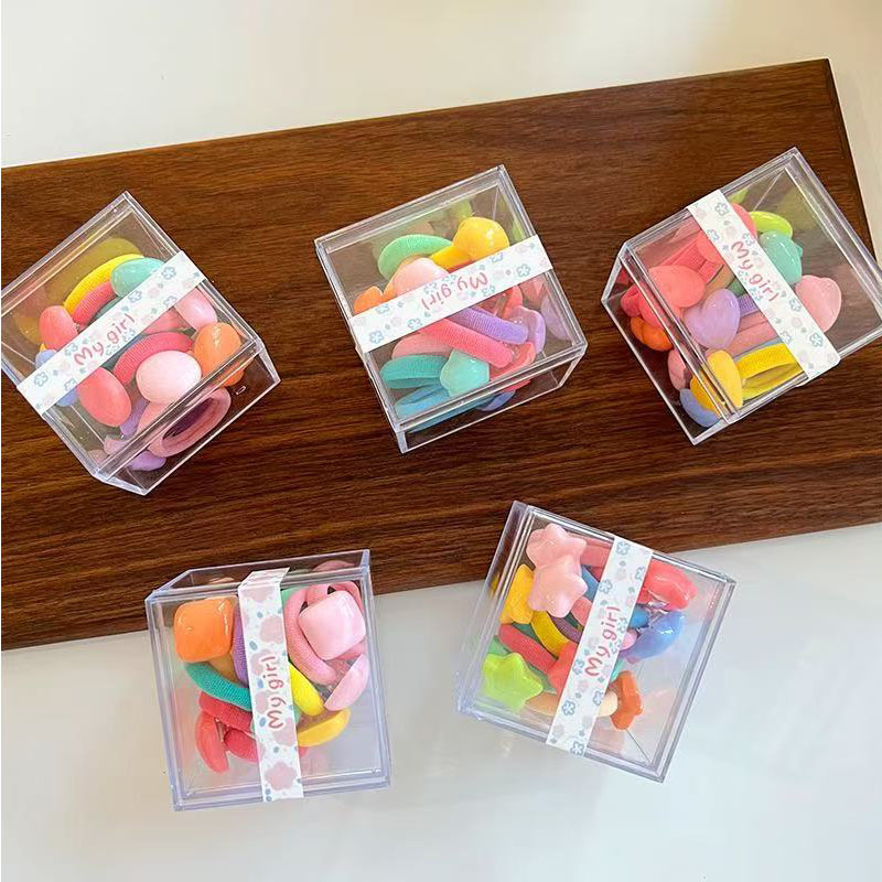 Koreai stílusú gyerek hajgumi, kíméletes a hajhoz, kis méret, macaron színek, tíz darabos készlet