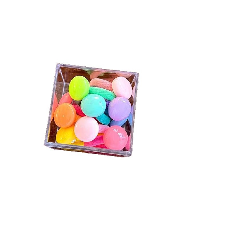 Koreai stílusú gyerek hajgumi, kíméletes a hajhoz, kis méret, macaron színek, tíz darabos készlet