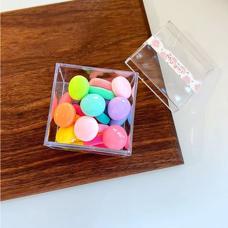 Koreai stílusú gyerek hajgumi, kíméletes a hajhoz, kis méret, macaron színek, tíz darabos készlet