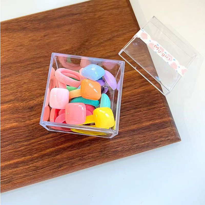 Koreai stílusú gyerek hajgumi, kíméletes a hajhoz, kis méret, macaron színek, tíz darabos készlet