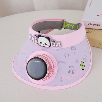 Dječji šešir za sunce s otvorenim vrhom, ventilatorom i solarnim napajanjem, unisex, ljeto, zaštita od sunca