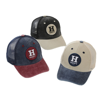 Dječja baseball kapa s izvezenim slovom H – zakrivljeni rub, prozračna mreža, unisex, pamuk, uzrast 2–6 godina