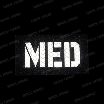 Εξωτερική MED ανακλαστική ετικέτα Velcro, φωτεινό έμβλημα διάσωσης, διπλής όψεως για γιλέκα και κράνη