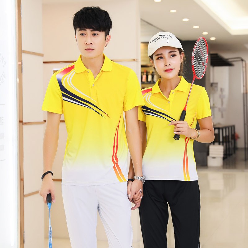Unisex sportski set s kratkim rukavima, majica i šorc s ovratnikom, za badminton i tenis, timska odjeća