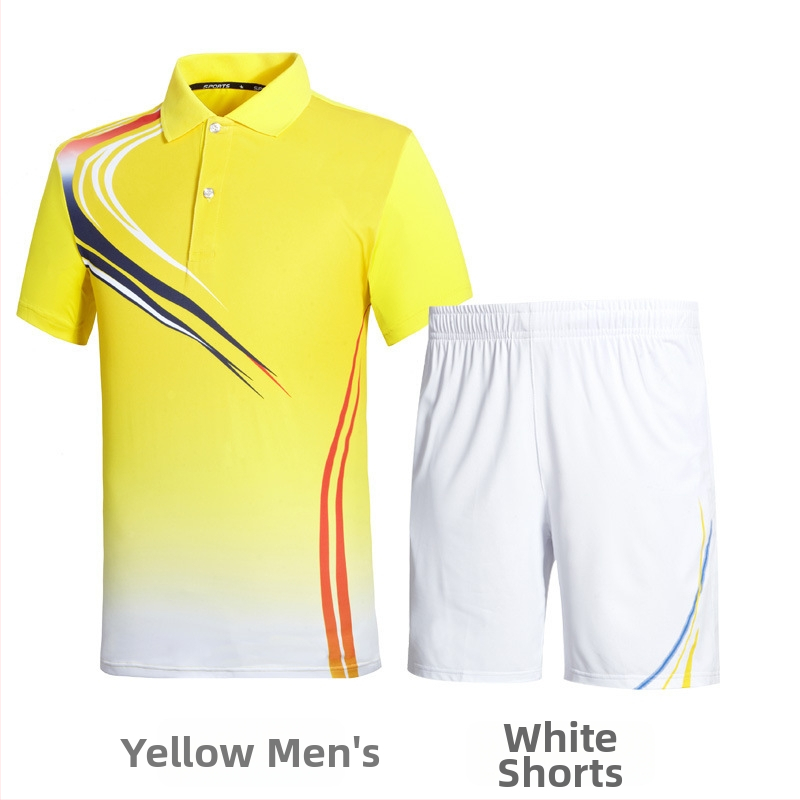 Unisex sportski set s kratkim rukavima, majica i šorc s ovratnikom, za badminton i tenis, timska odjeća