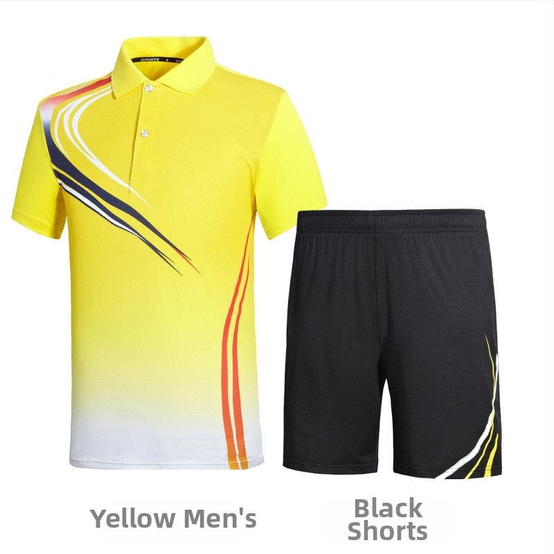 Unisex sportski set s kratkim rukavima, majica i šorc s ovratnikom, za badminton i tenis, timska odjeća