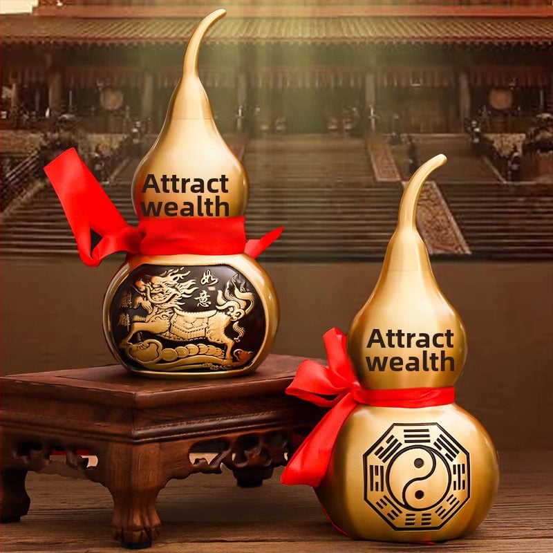 Mosazni privjesak u obliku tikve za kućnu dekoraciju — privjesak koji privlači bogatstvo za ulaz, ured, dućan i automobil