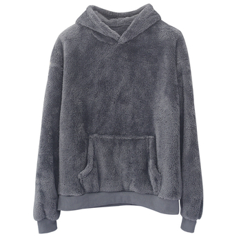 Férfi kapucnis fleece pulóver, dupla oldalú fleece, téli slim-fit