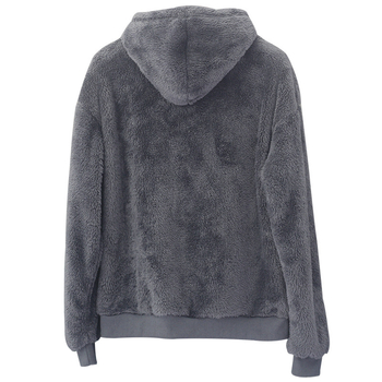 Férfi kapucnis fleece pulóver, dupla oldalú fleece, téli slim-fit