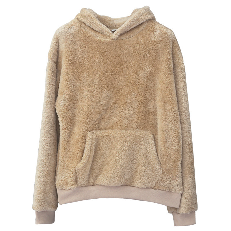 Férfi kapucnis fleece pulóver, dupla oldalú fleece, téli slim-fit