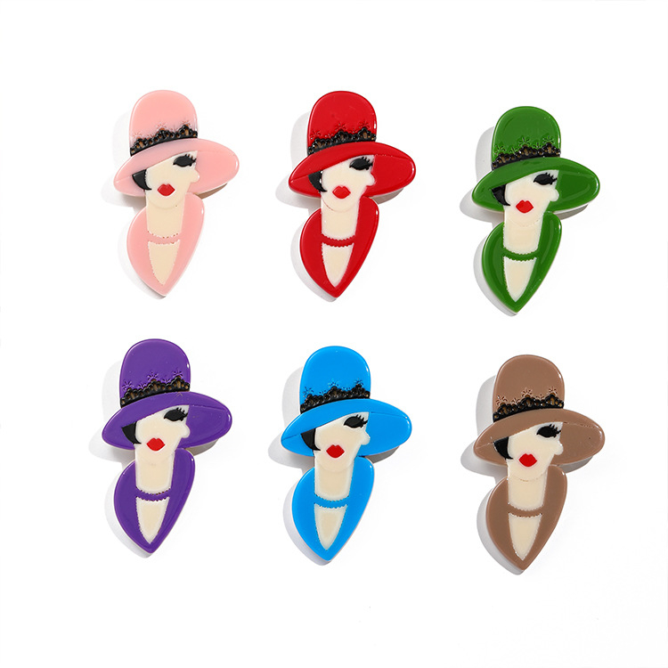 Nova karikatura stilizirana lagana luksuzna akrilna broš za žene, modni i elegantni dodatak s originalnim dizajnom visokog kvaliteta