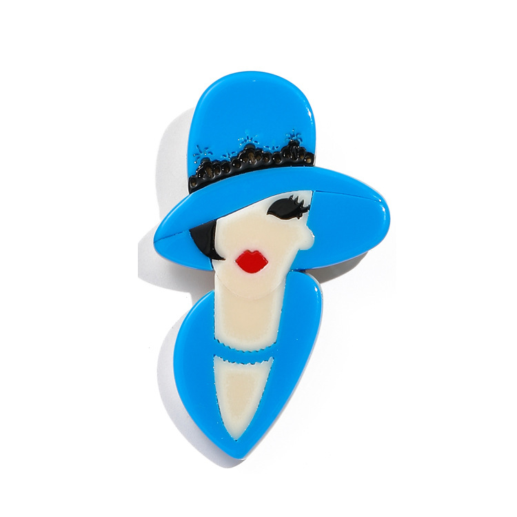 Nova karikatura stilizirana lagana luksuzna akrilna broš za žene, modni i elegantni dodatak s originalnim dizajnom visokog kvaliteta