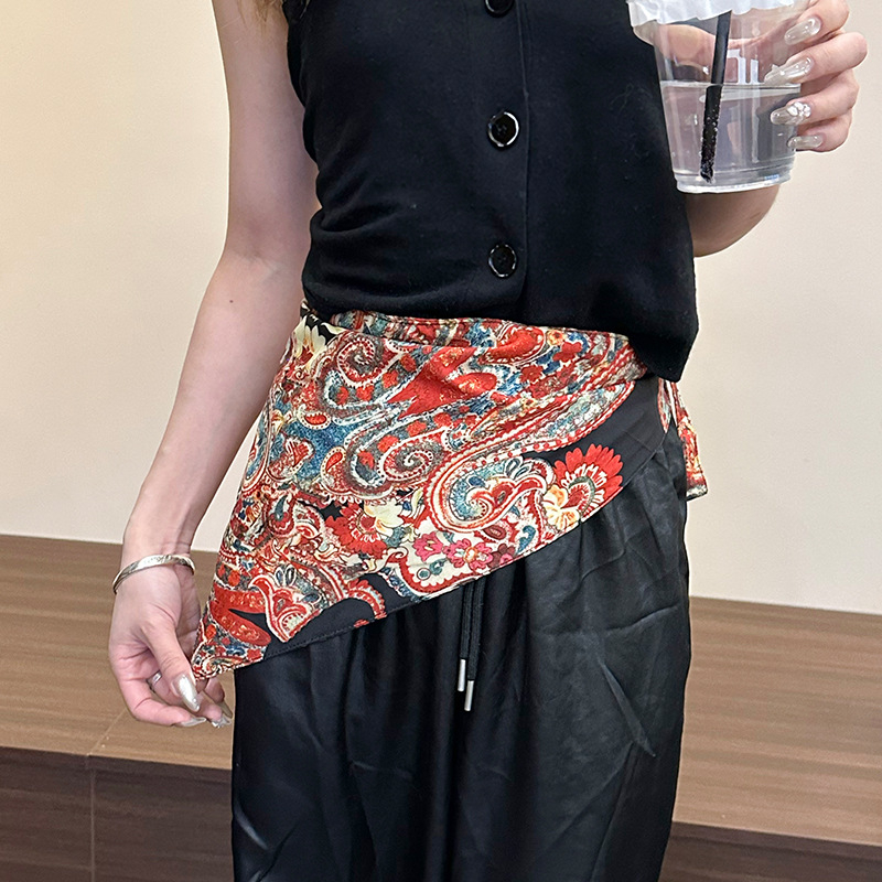 Materijalni pojas za struk s trokutnim šalom, ženski dodatak za haljinu u boho-etničkom stilu
