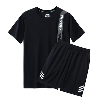 Unisex ljetni fitness set – kratkih rukava, brzo sušeći, prozračni sportski komplet, plus veličina