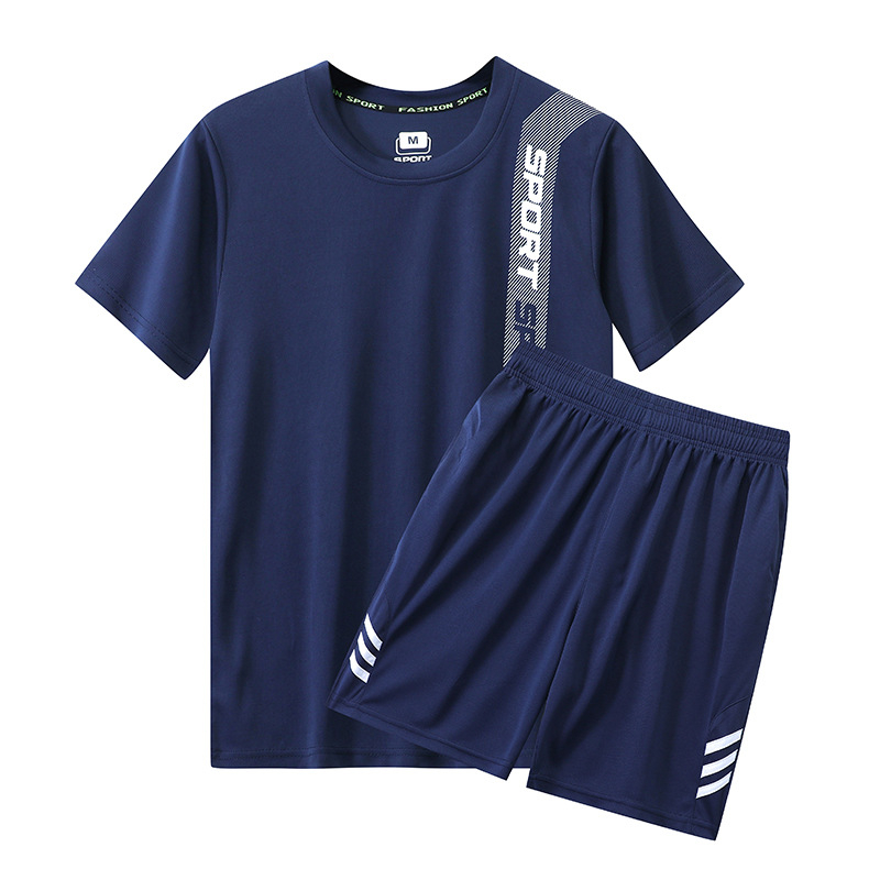Unisex ljetni fitness set – kratkih rukava, brzo sušeći, prozračni sportski komplet, plus veličina