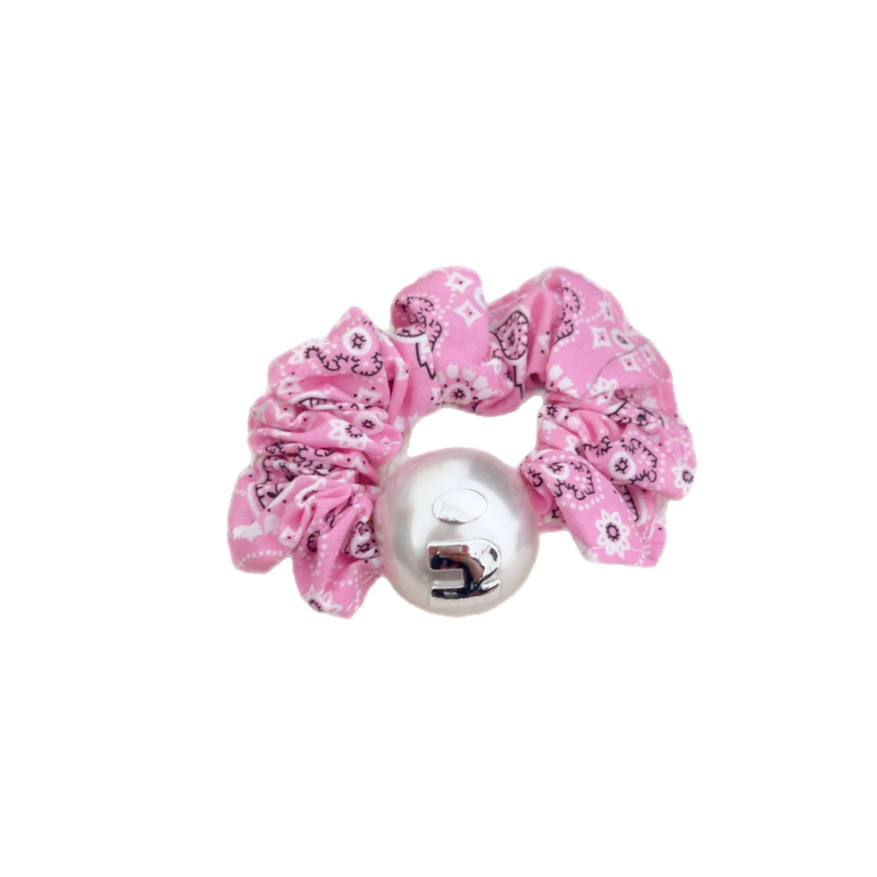 Korejski stil, slatke perle, platneni karirani scrunchie za rep, visoka elastičnost, elegantan izgled