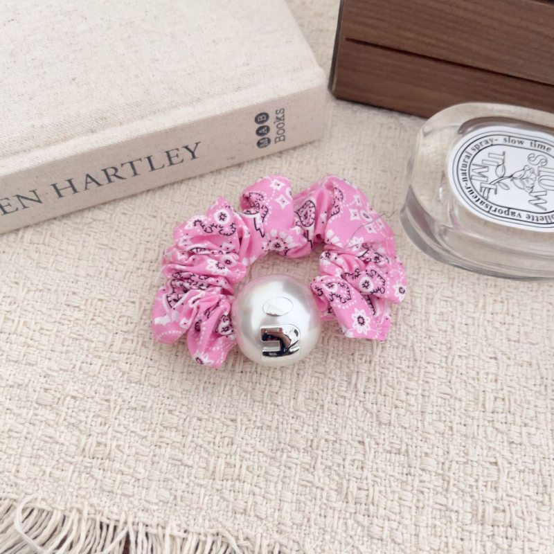 Korejski stil, slatke perle, platneni karirani scrunchie za rep, visoka elastičnost, elegantan izgled