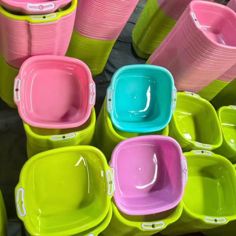 Prijenosni kvadratni umivaonik s dvije ručke, plastični umivaonik za lice i stopala, za dom, putovanja i vanjsku upotrebu