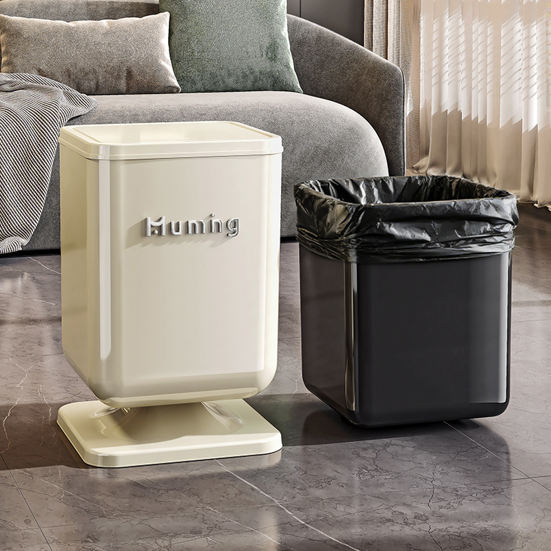 Dvostruka kanta za smeće s kotačićima, 12 L kapaciteta, poklopac na pritisak, kvadratnog oblika, za kućnu upotrebu (spavaća soba, dnevna soba, kuhinja)
