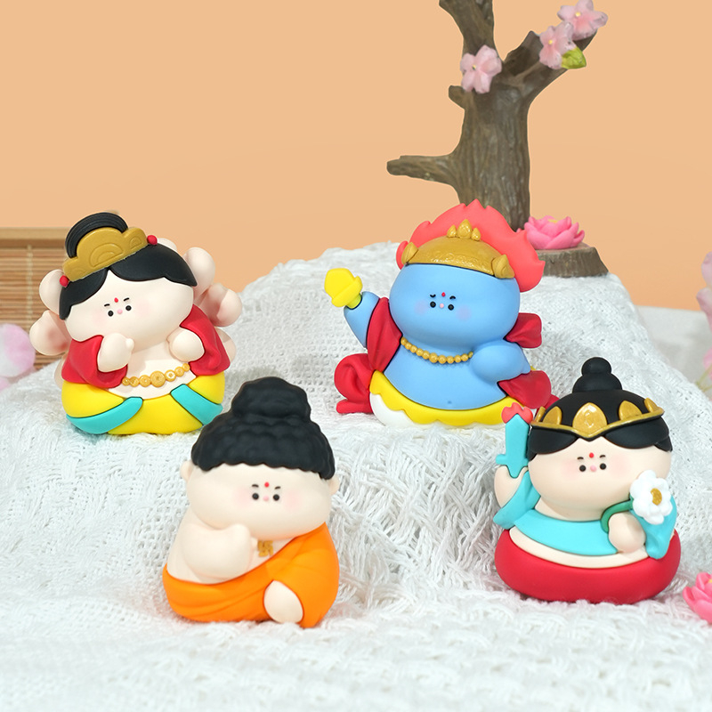 Mala Bodhisattva figurica – slatka budistička stil, resin ukras s temom hrama, otporna na padanje