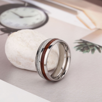 8 mm unisex prsten od nehrđajućeg čelika sa uzorkom školjke