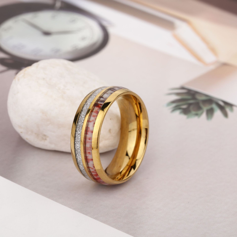 8 mm unisex prsten od nehrđajućeg čelika sa uzorkom školjke