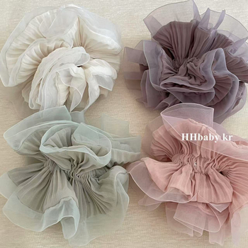 Francuski stil organza gumica za kosu s plisiranom rubom, elegantna i nježna za rep, proljeće