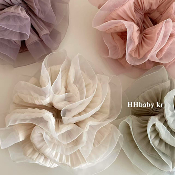 Francuski stil organza gumica za kosu s plisiranom rubom, elegantna i nježna za rep, proljeće