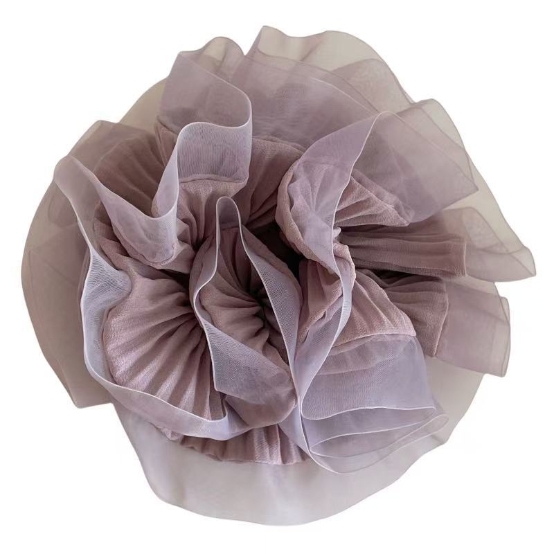 Francuski stil organza gumica za kosu s plisiranom rubom, elegantna i nježna za rep, proljeće