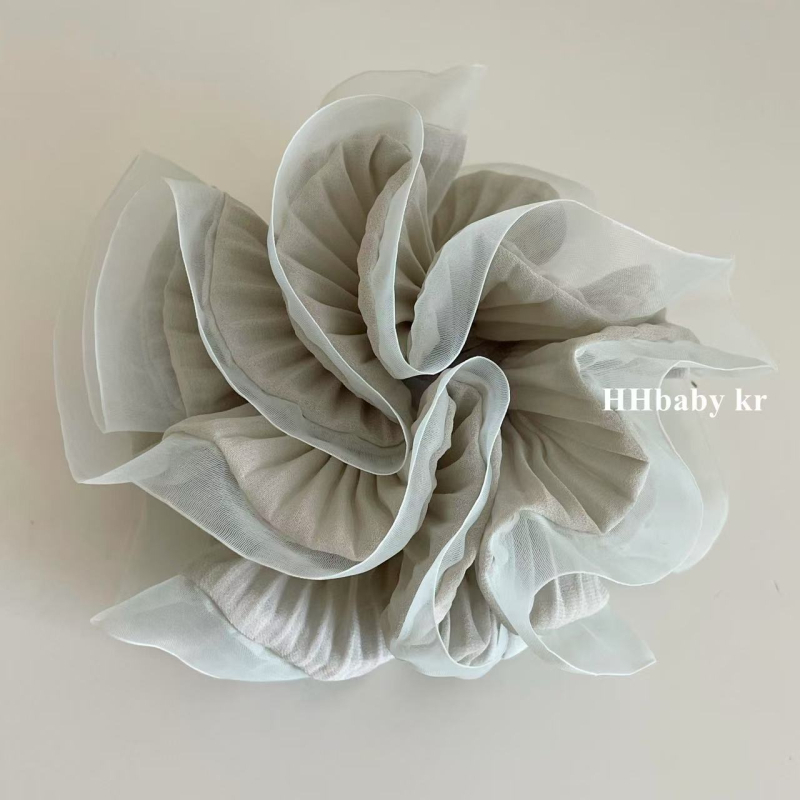 Francuski stil organza gumica za kosu s plisiranom rubom, elegantna i nježna za rep, proljeće