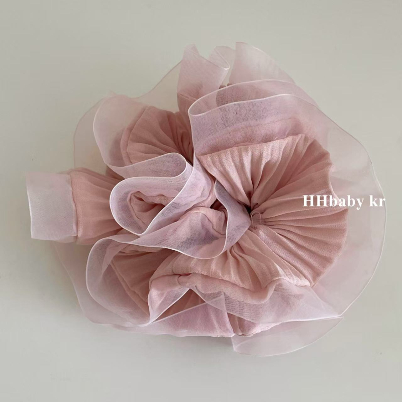 Francuski stil organza gumica za kosu s plisiranom rubom, elegantna i nježna za rep, proljeće