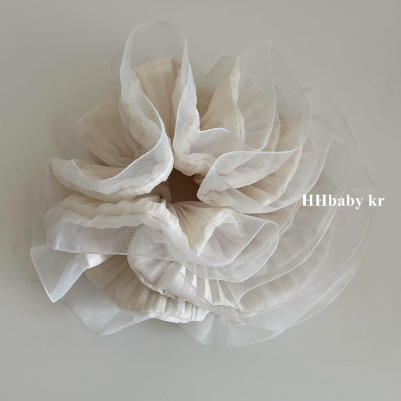 Francuski stil organza gumica za kosu s plisiranom rubom, elegantna i nježna za rep, proljeće