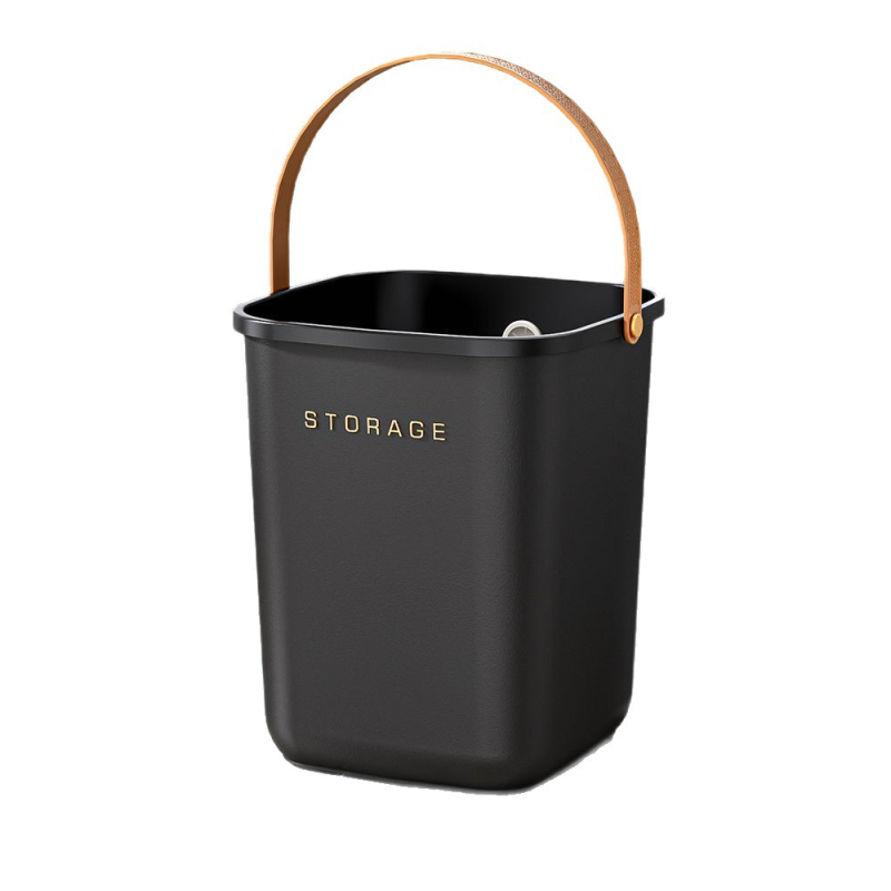 Plastični kvadratni koš za smeće s ručkom, 5 L, otvorenoga vrha, za kućanstvo, kuhinju, dnevni boravak, kupaonicu, spavaću sobu i ured