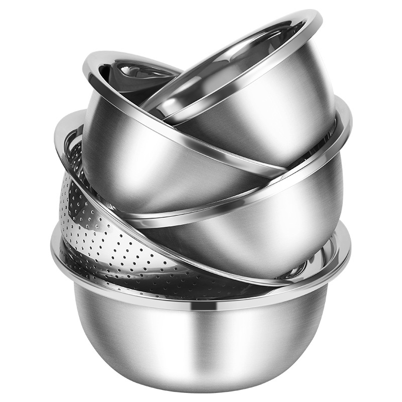 Cooking King set od 5 sita za zdjelu od nehrđajućeg čelika 304, promjer 30 cm, čvrst materijal