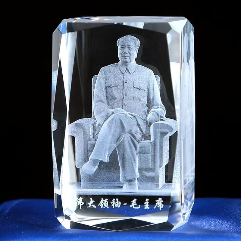 3D kristalni portret Mao Ce-tunga za stol, TV ormarić i kućnu dekoraciju