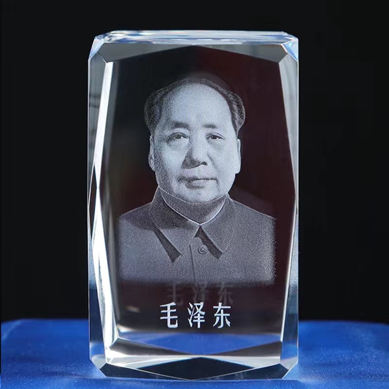 3D kristalni portret Mao Ce-tunga za stol, TV ormarić i kućnu dekoraciju