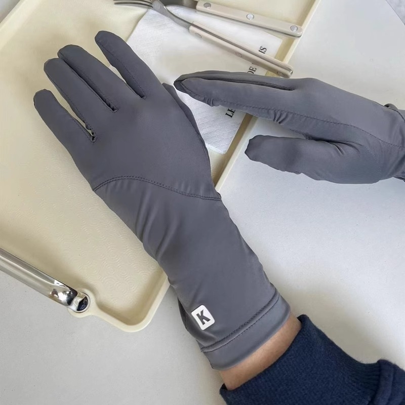 Γάντια οδήγησης UPF50+ με μακρύ καρπό, προστασία από τον ήλιο, για γυναίκες και άνδρες, καλοκαιρινή ποδηλασία, χωρίς δάχτυλα, ευαίσθητα στην οθόνη αφής, ice silk