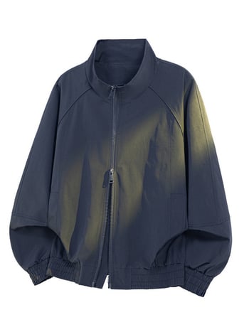 Cleanfit ανδρικό μπουφάν bomber με σταθερό γιακά, ντεκατασκευασμένο σχέδιο, κοντό μοντέλο σε αμερικάνικο στυλ, ίσιοι ώμοι