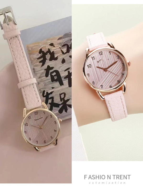 Ženski kvarcni sat, 27 mm promjer brojčanika, minimalistički svježi stil, remen od imitacije kože, kućište od legure