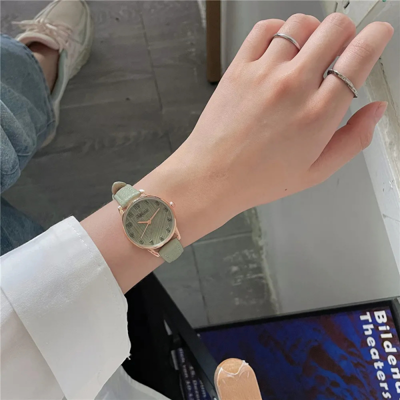 Ženski kvarcni sat, 27 mm promjer brojčanika, minimalistički svježi stil, remen od imitacije kože, kućište od legure