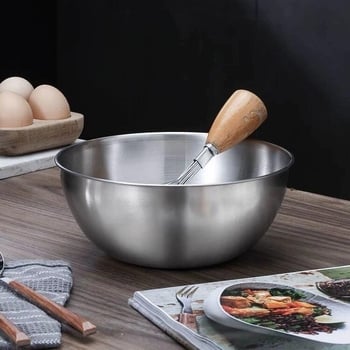 Set posuda od nehrđajućeg čelika za kuhinju: zdjela za salatu, debela zdjela za miješanje i tijesto, zdjela za tučenje jaja, mjerni zdjeli za pečenje i kuhanje — japanski stil za kućnu upotrebu